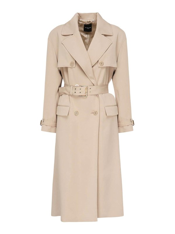 MARCIANO: trench coats - Nina Double-Breasted Trench Coat
