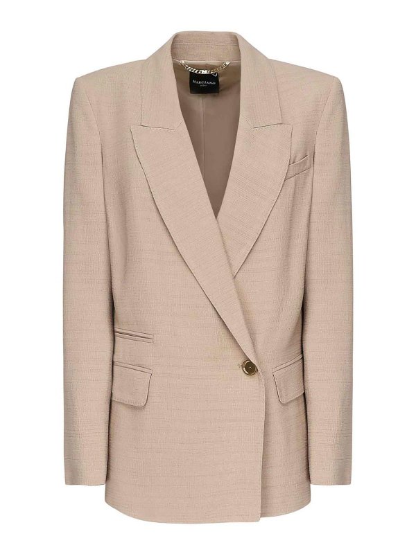 MARCIANO: blazers - Double-Breasted Blazer In Viscose