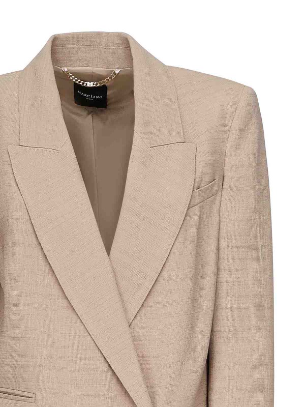 MARCIANO: blazers online - Double-Breasted Blazer In Viscose