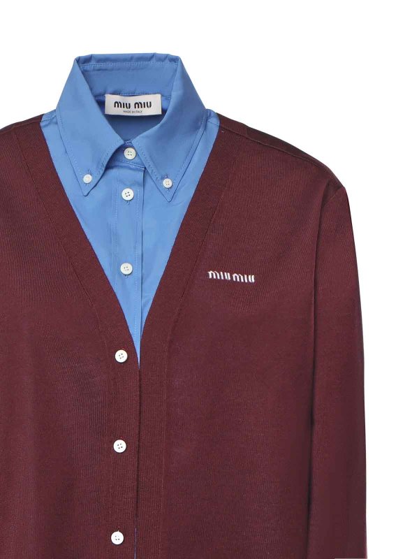MIU MIU: casual jackets online - Cashmere And Poplin Shirt