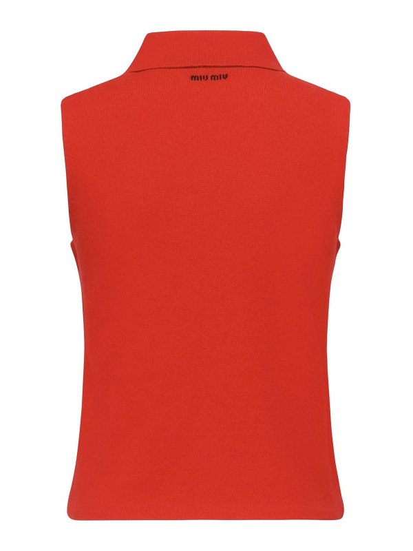 The Best Shops MIU MIU: polo shirts - Sleeveless Cashmere Polo