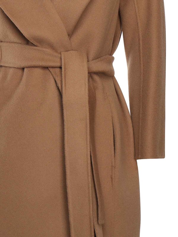 S MAX MARA: knee length coats online - Double Wool Wrap Coat