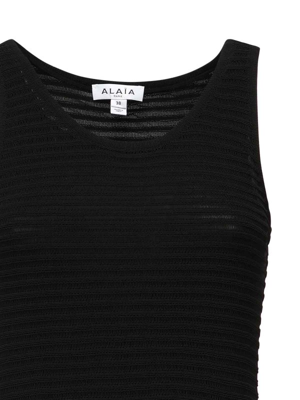 Alaïa: short dresses online - Short Dress With Ruffle Knit