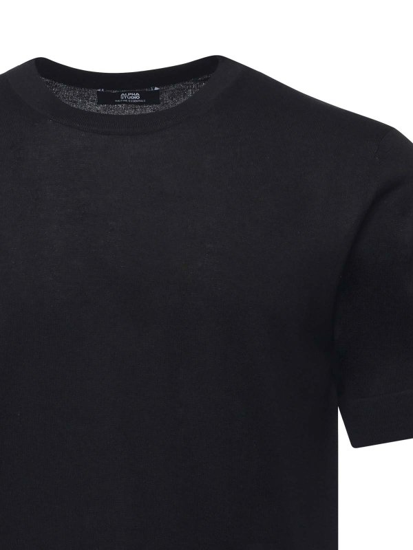 ALPHA STUDIO: Pull col rond online - Pull Col Rond - Noir
