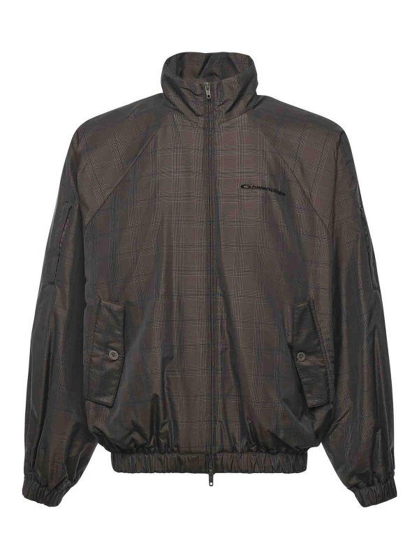 BALENCIAGA: casual jackets - Nylon Jacket With Madras Print