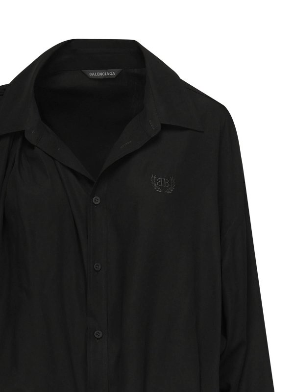 BALENCIAGA: casual jackets online - One-Shoulder Poplin Shirt