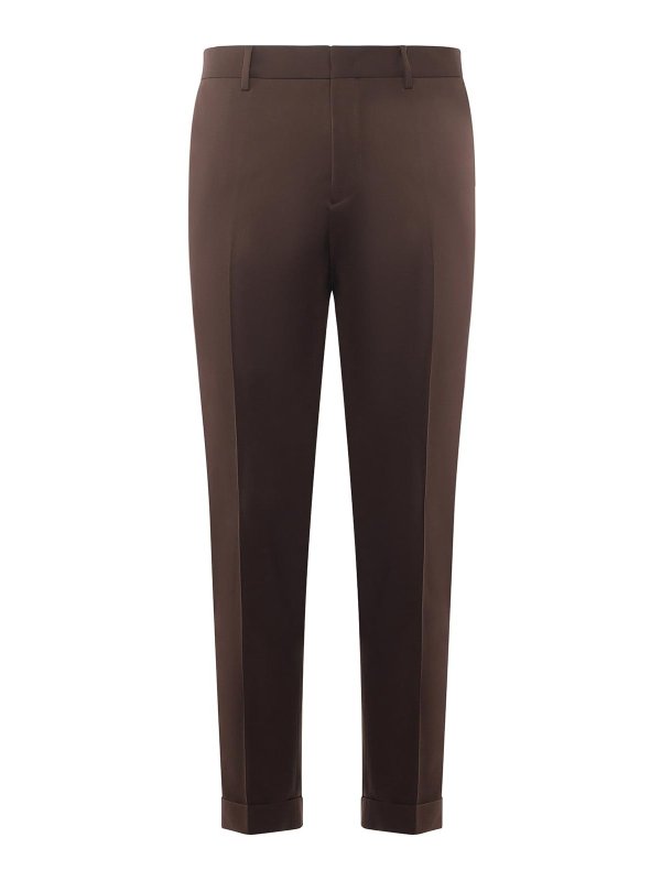 The Best Shops BEABLE: Pantalons élégants - Pantalon Couturier - Marron Foncé