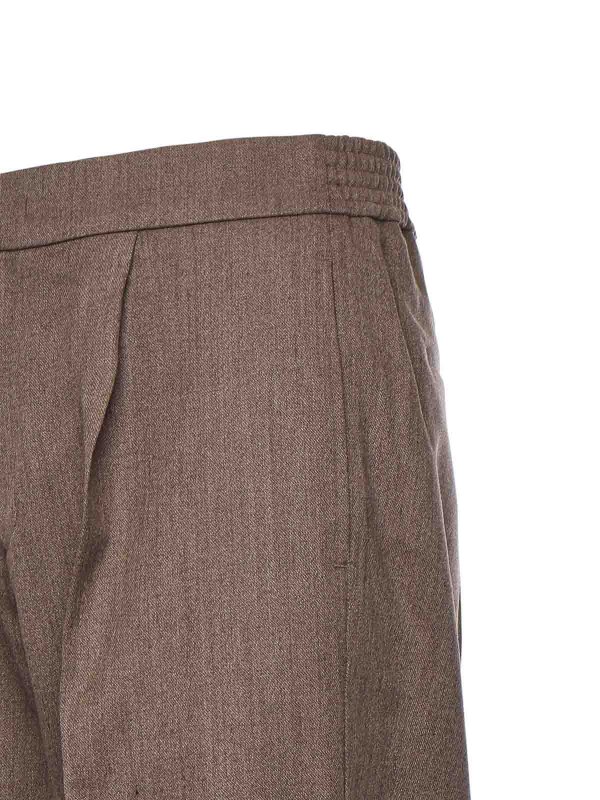 BONSAI: pantaloni casual online - Pantaloni In Misto Lana Con Pieghe