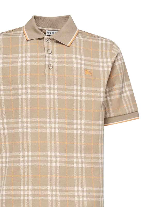 BURBERRY: polo shirts online - Check Cotton Polo