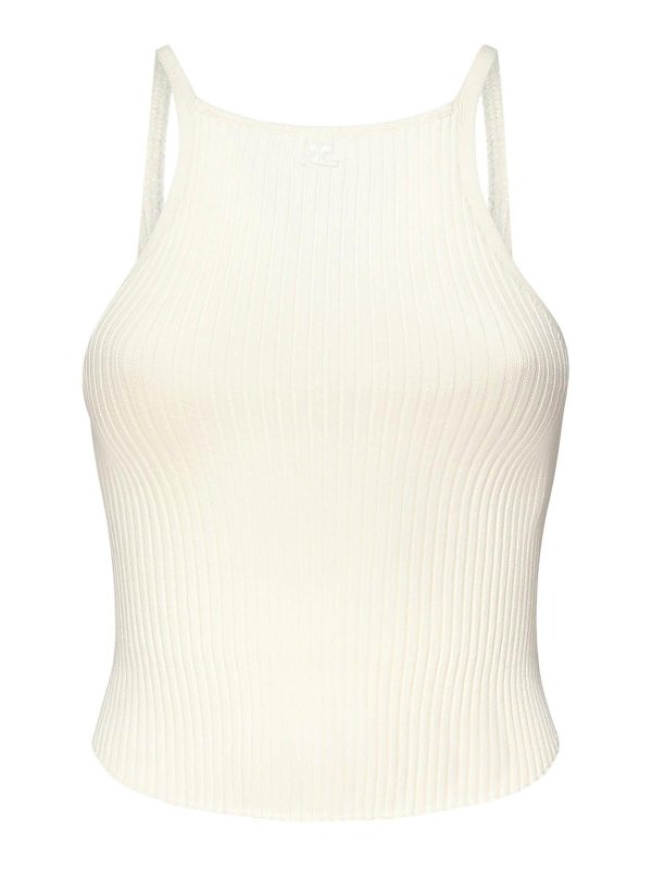 Courreges: Top e canotte - Top in maglia a coste