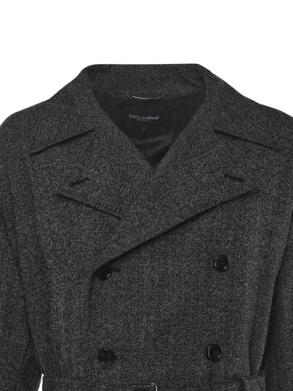 DOLCE & GABBANA: trench coats online - Double-Breasted Wool Trench Coat