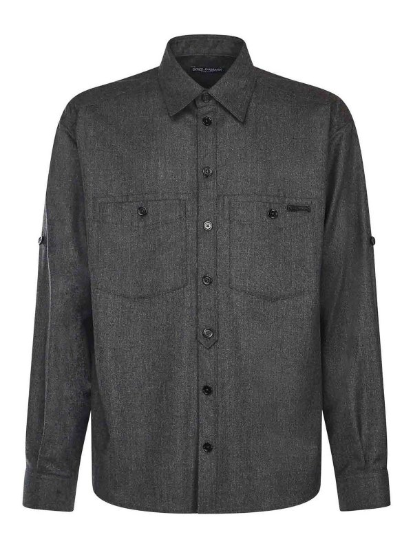 DOLCE & GABBANA: shirts - Melange Wool Wicker Shirt