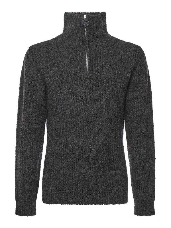 DOLCE & GABBANA: Cuellos altos y polos - Suéter Con Cuello Alto - Gris