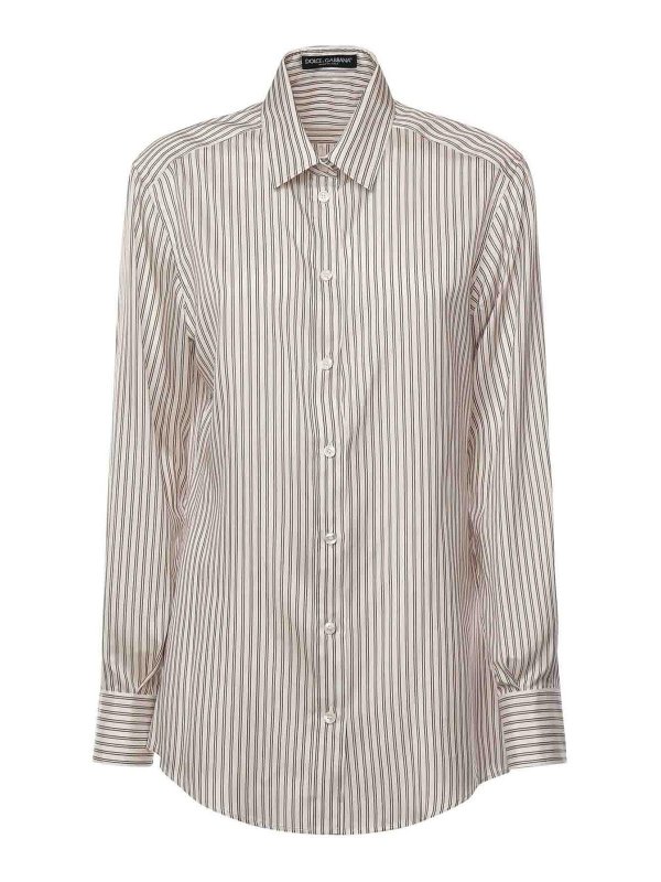 DOLCE & GABBANA: shirts - Striped Silk Shirt