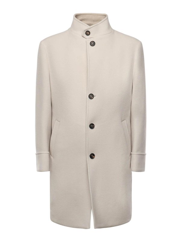 ELEVENTY: knee length coats - Single-Breasted Wool Coat
