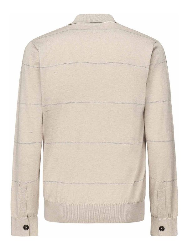 The Best Shops ELEVENTY: polo shirts - Striped Long-Sleeved Polo Shirt