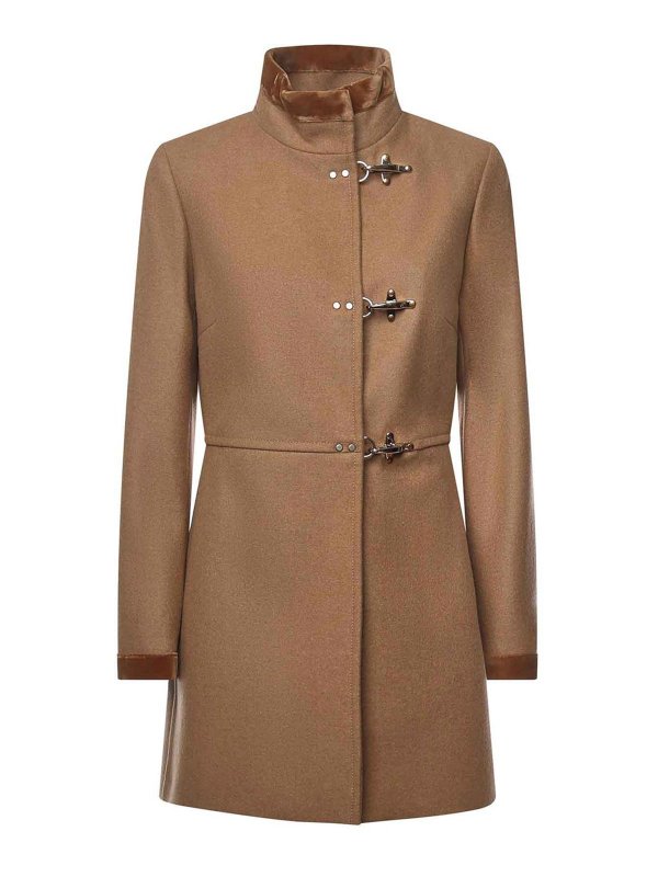 FAY: knee length coats - Virginia Coat In Melange Wool Cloth