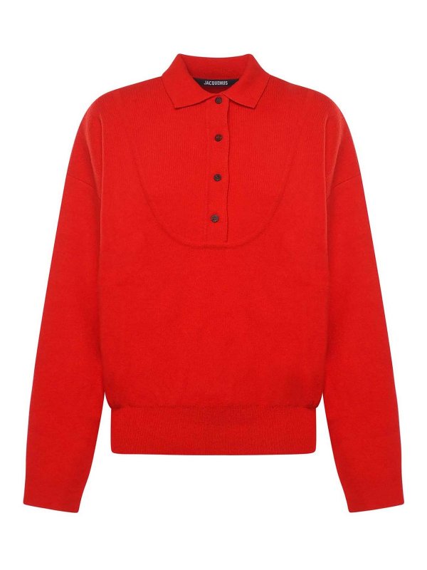 JACQUEMUS: Suéteres con cuello pico - Suéter Cuello Redondo - Rojo
