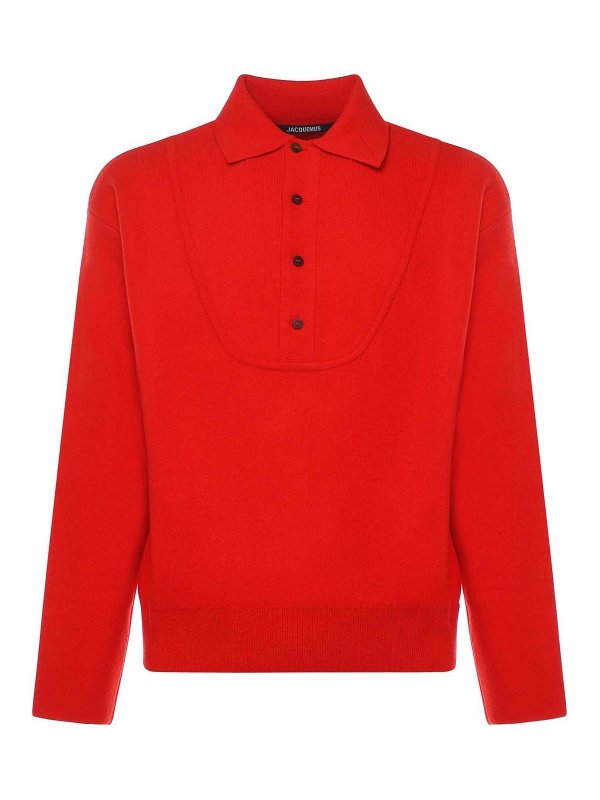 JACQUEMUS: Pull col rond - Pull Col Rond - Rouge