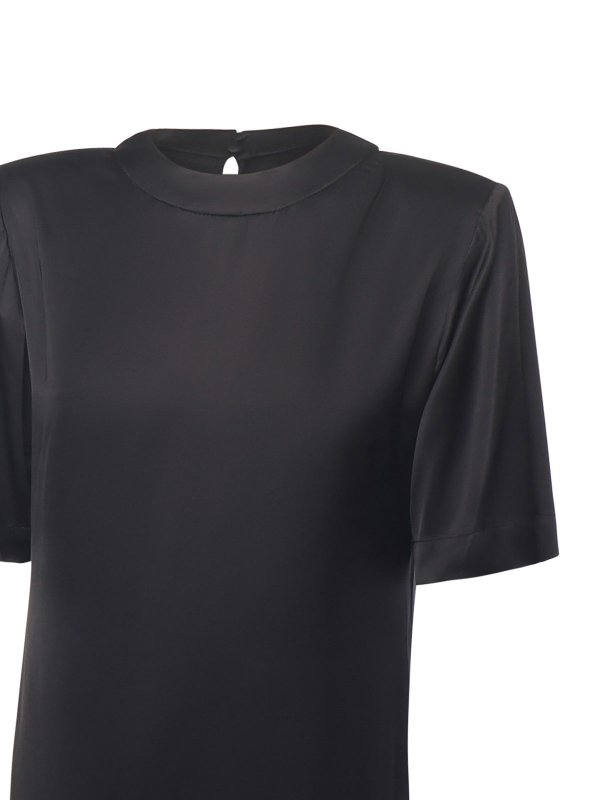 NINEMINUTES: knee length dresses online - Half Sleeve Satin Dress