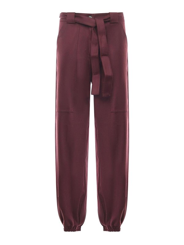 Pinko: Pantalons casual - Pantalons Décontractés - Rouge Brun