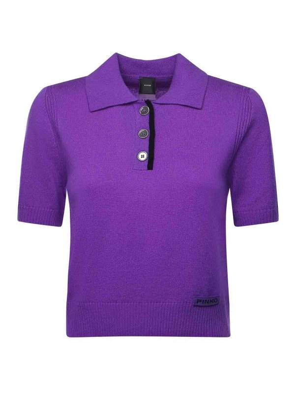 Pinko: crew necks - Polo-Style Sweater With Logo