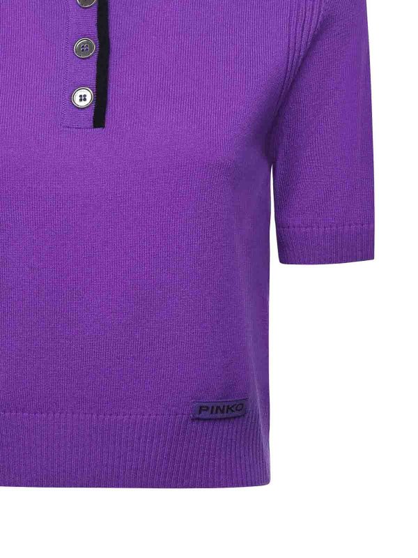 Pinko: crew necks online - Polo-Style Sweater With Logo