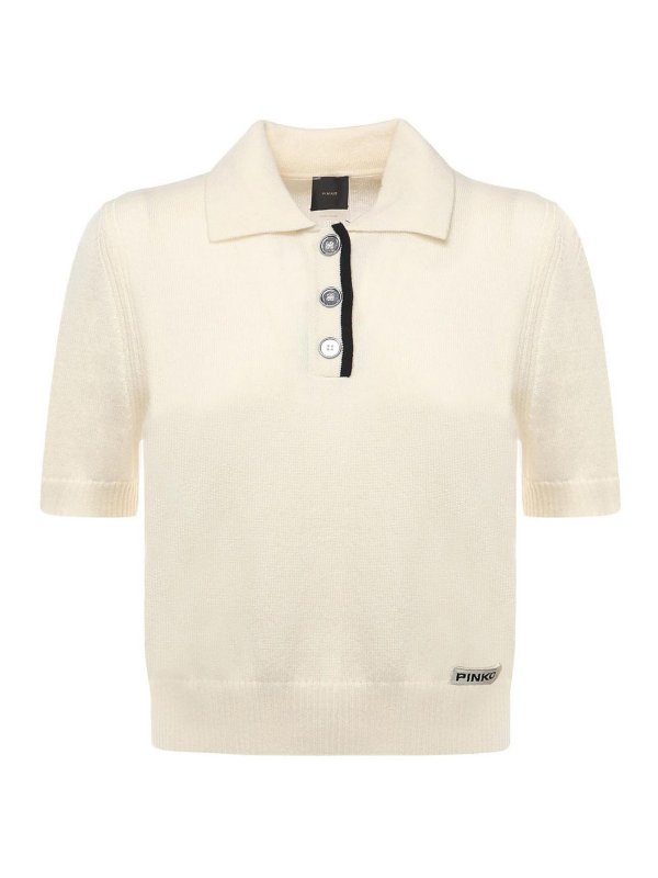 Pinko: crew necks - Polo-Style Sweater With Logo