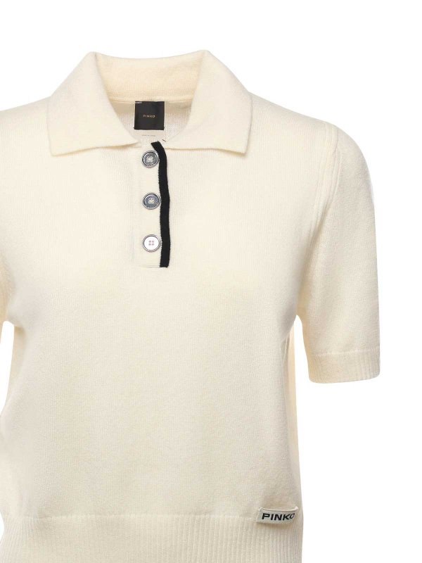 Pinko: crew necks online - Polo-Style Sweater With Logo