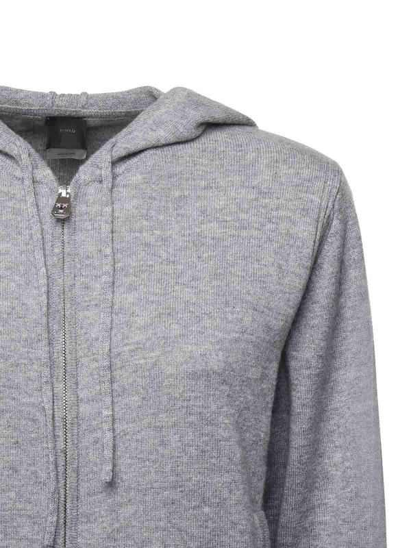 Pinko: cardigans online - Wool And Cashmere Zip-Up Cardigan