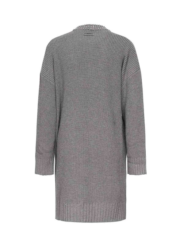 The Best Shops Pinko: knee length dresses - Ask Wool Blend Knit Dress