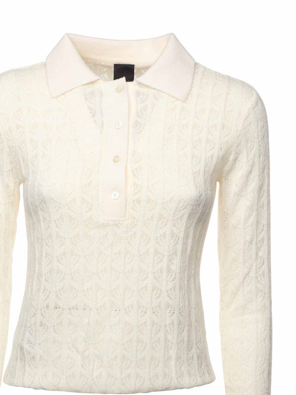 Pinko: Suéteres con cuello pico online - Suéter Cuello Redondo - Blanco
