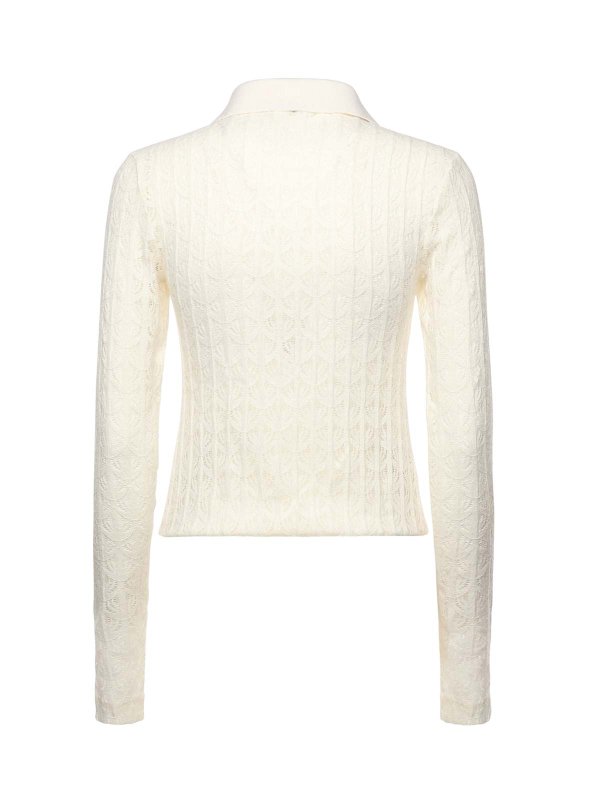 The Best Shops Pinko: Suéteres con cuello pico - Suéter Cuello Redondo - Blanco