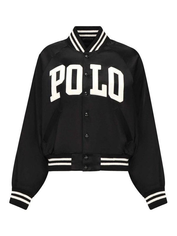POLO RALPH LAUREN: bombers - Satin Bomber Jacket With Logo