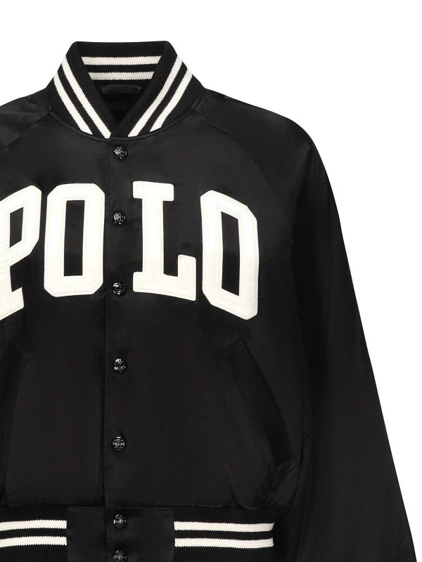 POLO RALPH LAUREN: bombers online - Satin Bomber Jacket With Logo