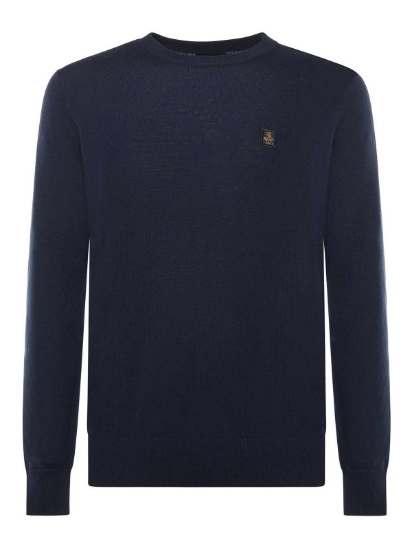 REFRIGIWEAR: Strickpullover mit Rundhalsausschnitt - Rundhalspullover - Blau