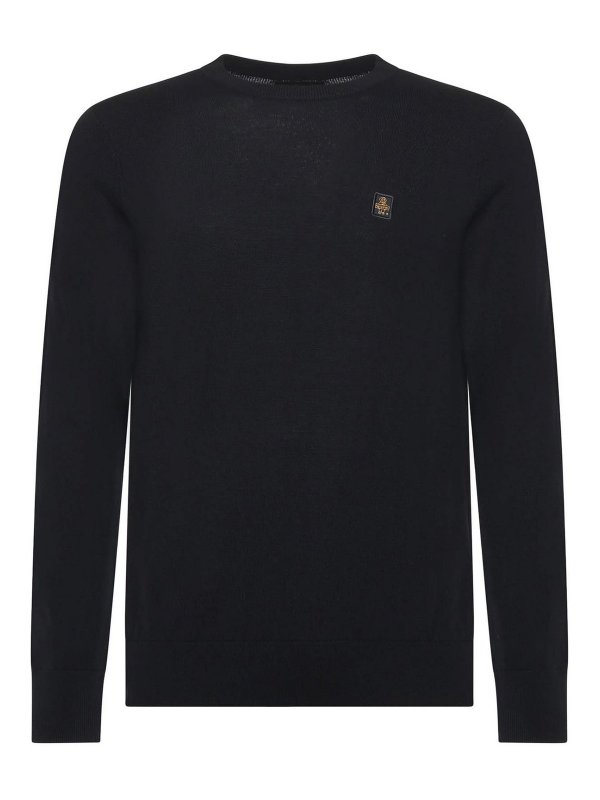 REFRIGIWEAR: Strickpullover mit Rundhalsausschnitt - Rundhalspullover - Schwarz