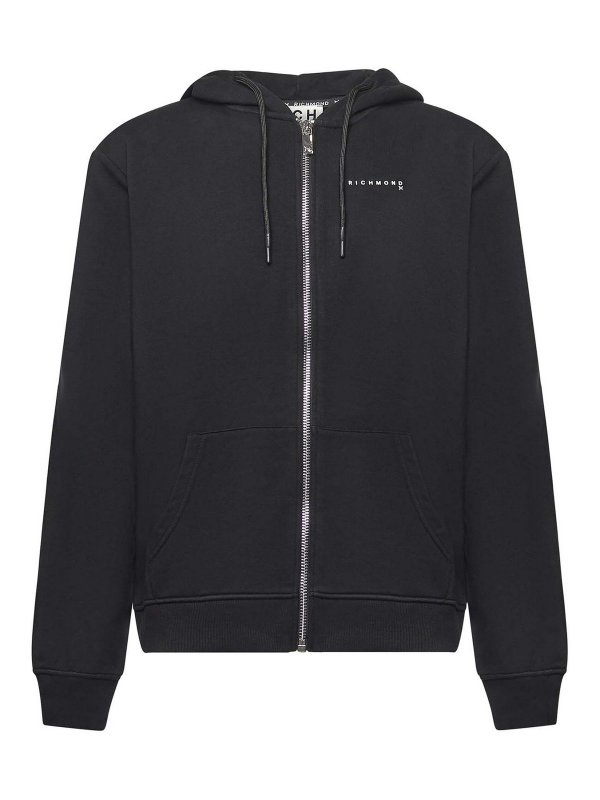 JOHN RICHMOND: Sweatshirts & Sweaters - Zip-Up Sweatshirt With Logo
