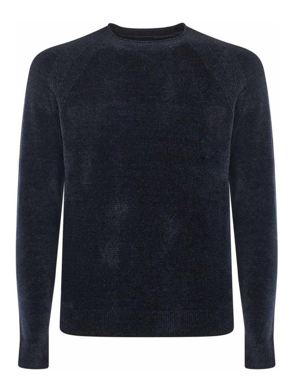 RRD Roberto Ricci Designs: Suéteres con cuello pico - Suéter Cuello Redondo - Azul