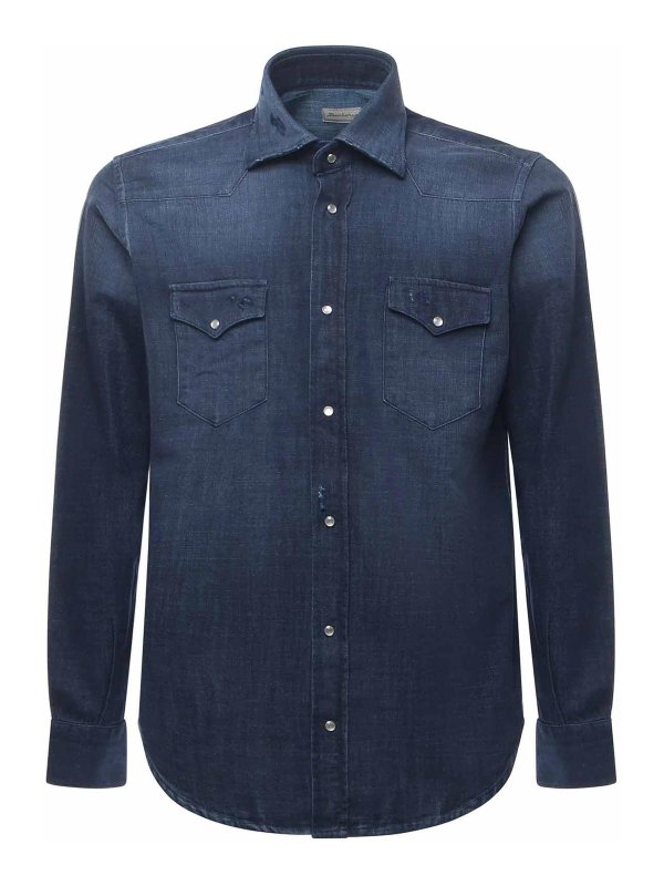 SARTORIO: shirts - Texas Cotton Denim Shirt