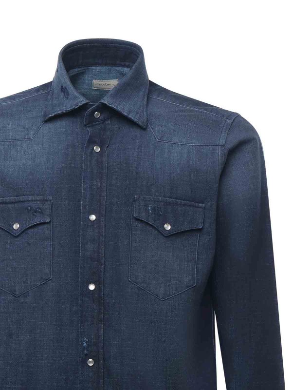 SARTORIO: shirts online - Texas Cotton Denim Shirt