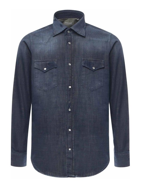 SARTORIO: shirts - Texas Cotton Denim Shirt