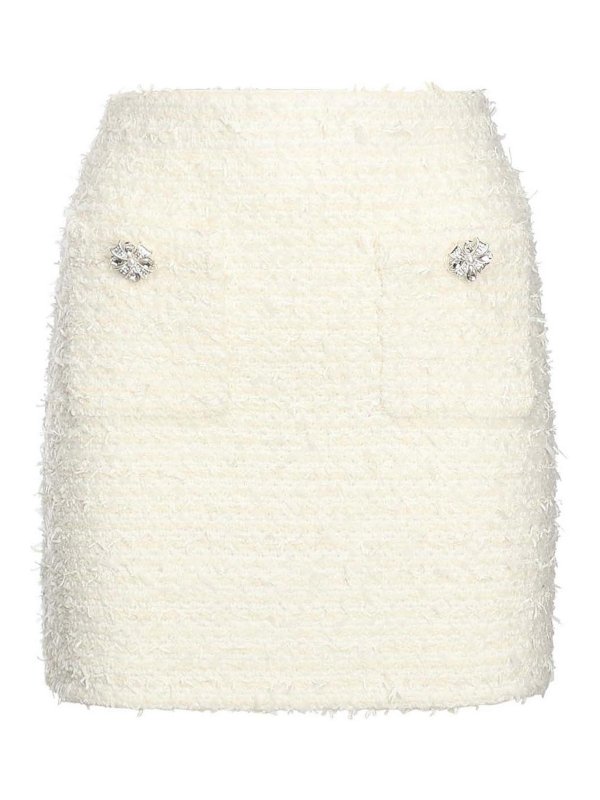 Self Portrait: mini skirts - Boucl Knit Mini Skirt