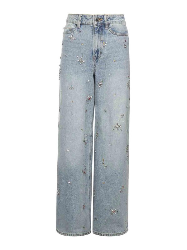 Self Portrait: Jeans à jambe droite - Jean Droit - Bleu