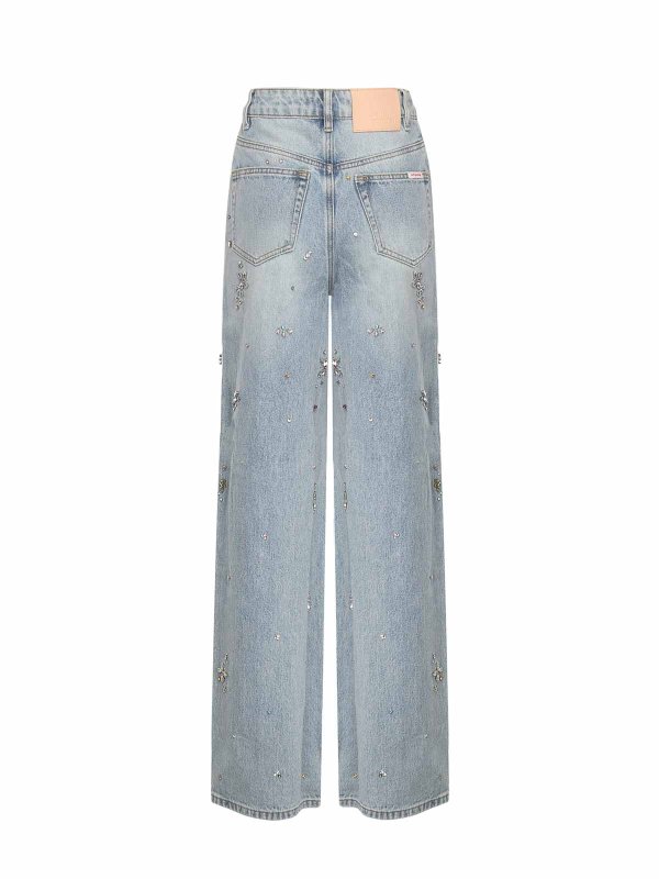 The Best Shops Self Portrait: Jeans à jambe droite - Jean Droit - Bleu