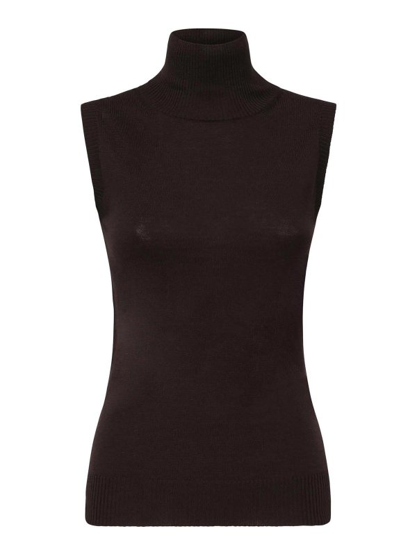 SPORTMAX: Rollkragenpullover  und Polo-Ausschnitt - Rollkragenpullover - Dunkelbraun