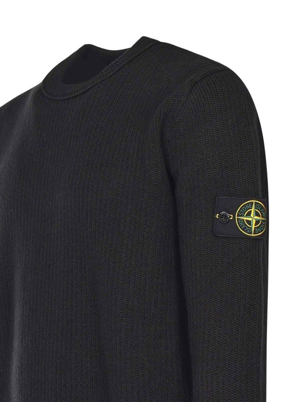 STONE ISLAND: Pull col rond online - Pull Col Rond - Noir