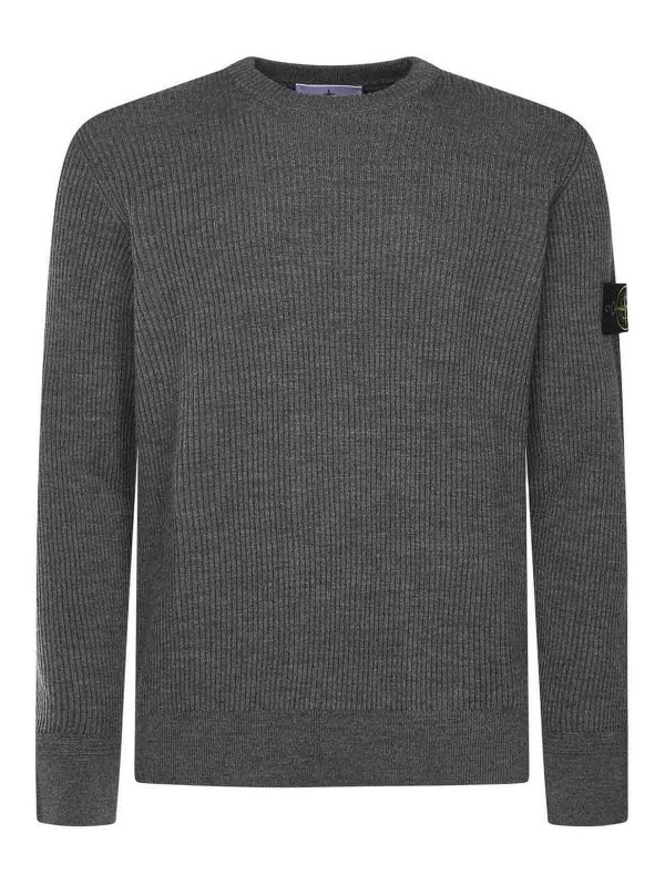 STONE ISLAND: クルーネック - クルーネック - ダークグレー