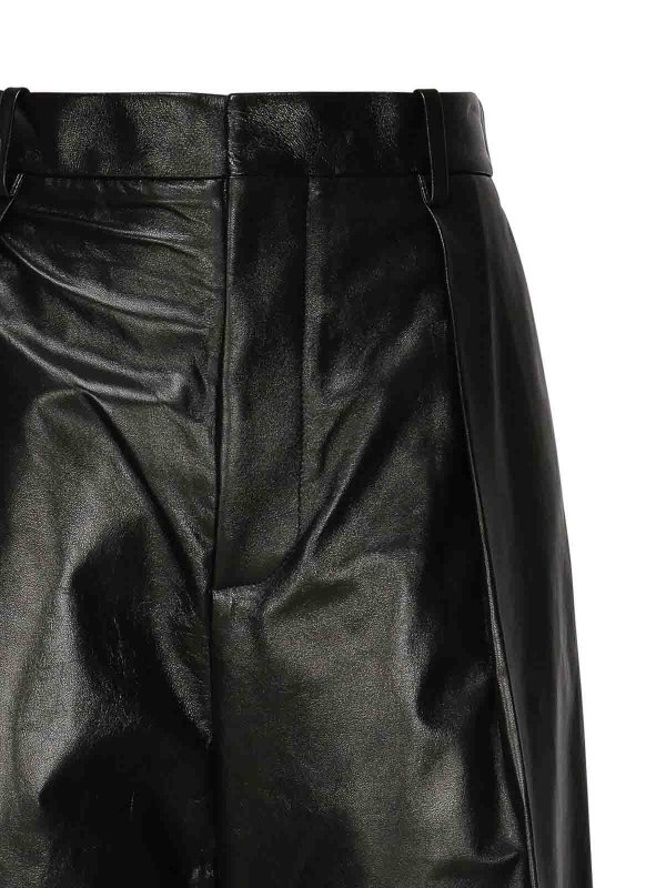 BOTTEGA VENETA: レザートラウザー online - レザーパンツ - 黒