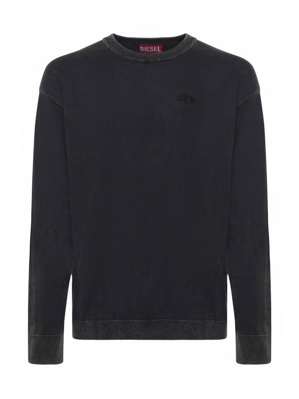 DIESEL: Strickpullover mit Rundhalsausschnitt - Rundhalspullover - Grau